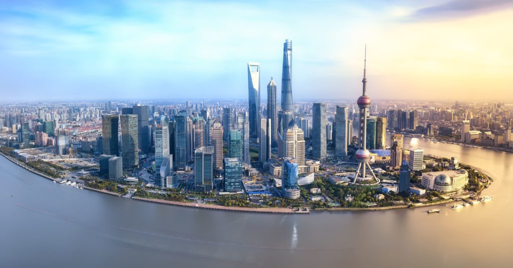 Aerial view of Shanghai China